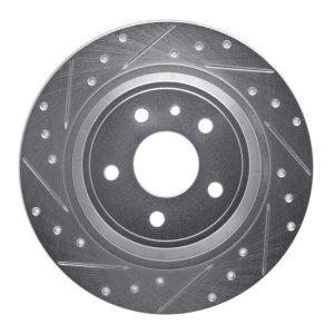 Ford Fusion Brake Rotor (1) - Rear Left - R1 Concepts - Drilled & Slotted - Silver - `13-`20